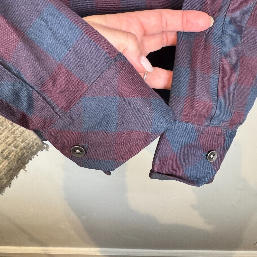 Flylow Gear Shirt Womens‎ Size Small Purple Blue Plaid Flannel Outdoor Western - Picture 7 of 10